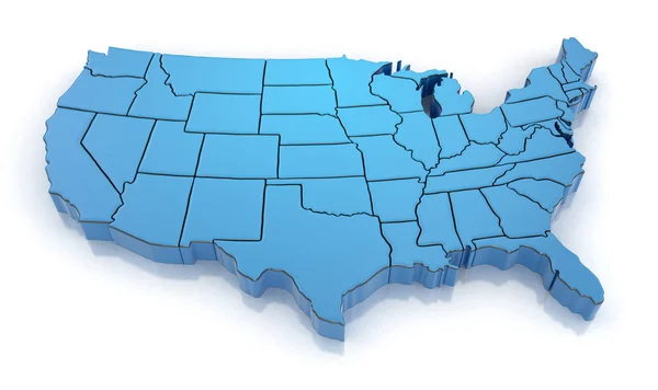 米国の地図。クリッピング パスとイメージ. — ストック写真