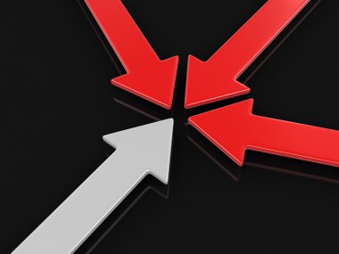 3D görüntü ok. Görüntü kırpma yolu ile