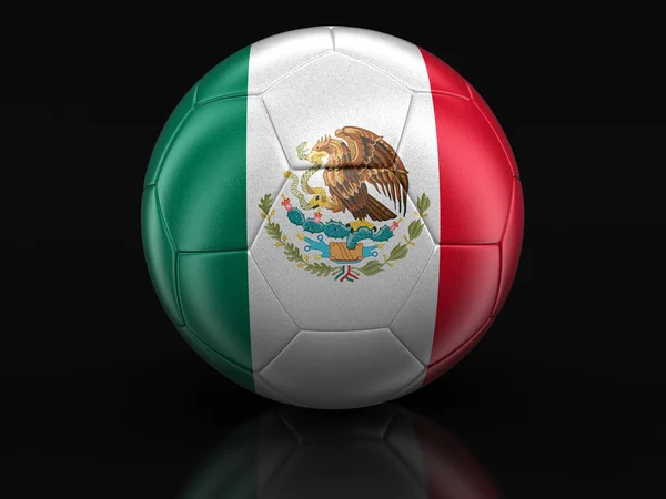 Football avec drapeau mexicain. Image avec chemin de coupure — Photo