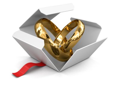 Open package with rings. Image with clipping path clipart