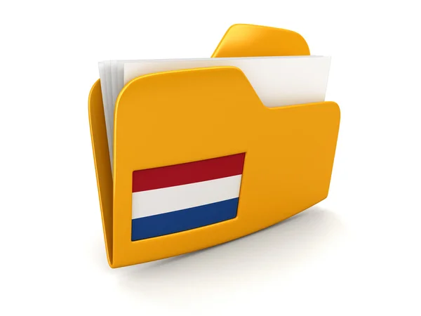 Kansio ja luettelot Alankomaiden lippu. Kuva leikkauspolulla — kuvapankkivalokuva