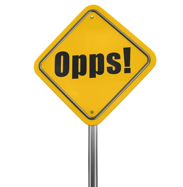 Oops! road sign. Image with clipping path — Stock Photo, Image