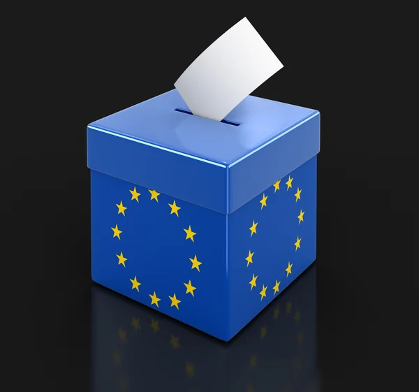 Ballot Box with European union flag. Image with clipping path — Stock Photo, Image