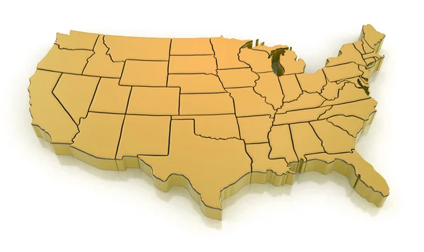 Map of USA. Image with clipping path. — Stock Photo, Image