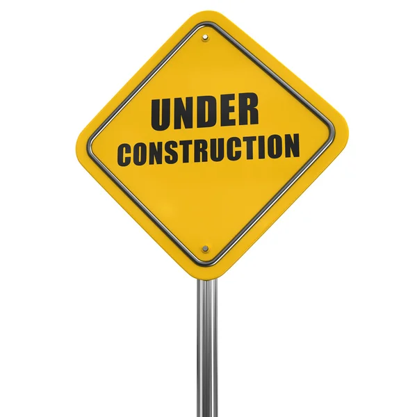 Under construction road sign. Image with clipping path — Stock Photo, Image