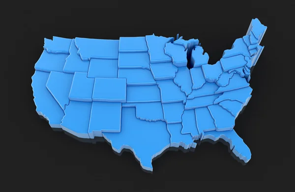 Χάρτη των ΗΠΑ. Εικόνα με διαδρομή αποκοπής. — Φωτογραφία Αρχείου