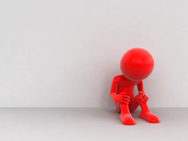 3d man  sorrow (clipping path included) — Stock Photo, Image