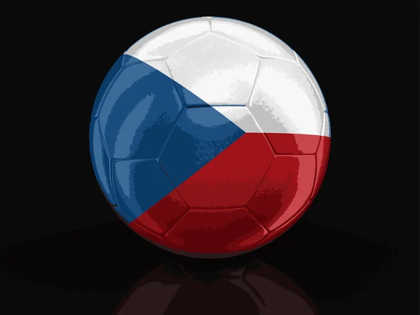 Voetbal voetbal met Tsjechische vlag. Afbeelding met uitknippad — Stockvector