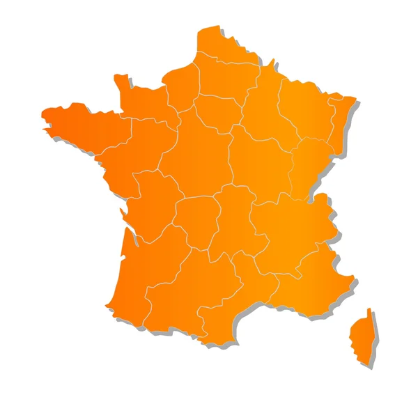 프랑스의 지도입니다. 이미지 클리핑 경로. — 스톡 벡터