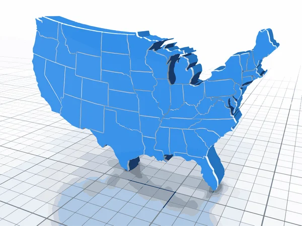 Mappa degli Stati Uniti. Immagine con percorso di ritaglio . — Vettoriale Stock