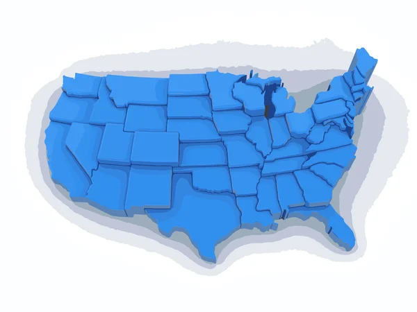 Map of USA. Image with clipping path. — Stock Vector