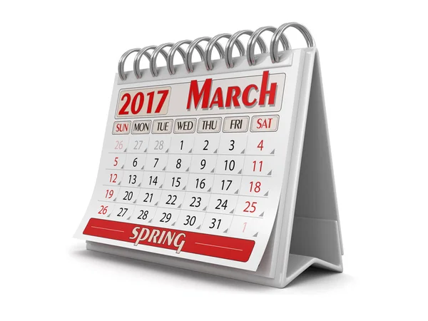 Kalender - März 2017 (inkl. Schnittweg)) — Stockfoto