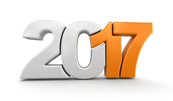 新的一年到 2017 年。图像的剪切路径. — 图库照片