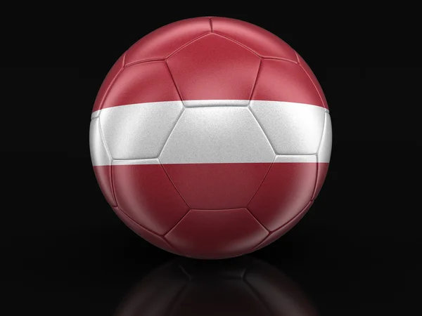 Voetbal voetbal met Letse vlag. Afbeelding met uitknippad — Stockfoto