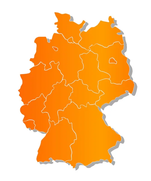 Mapa de Alemania. Imagen con ruta de recorte . — Archivo Imágenes Vectoriales