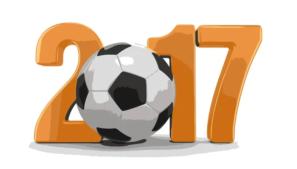Fotbal fotbal s 2017. Obraz s ořezovou cestou — Stockový vektor