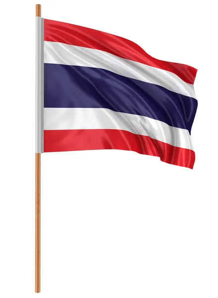 3D Thai flag med stof overflade tekstur. Hvid baggrund . - Stock-foto