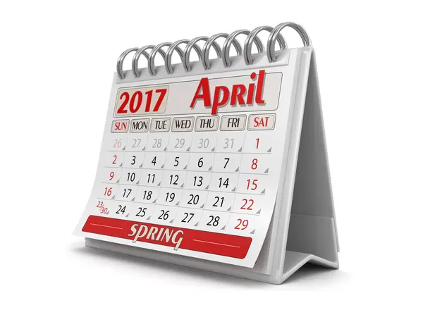 Kalender - April 2017 (inkl. Schnittpfad)) — Stockfoto