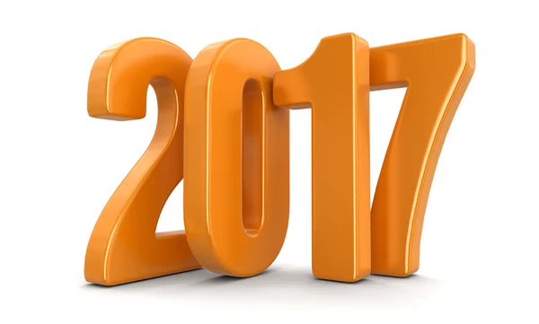 新的一年到 2017 年。图像的剪切路径. — 图库照片