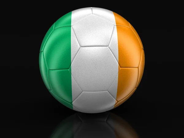 Soccer football with Irish flag. Image with clipping path — Stock Photo, Image