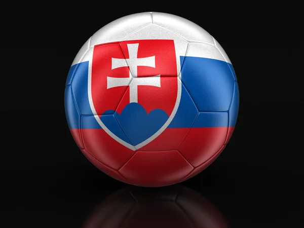 Slovak bayrak ile futbol futbol. Görüntü kırpma yolu ile — Stok fotoğraf