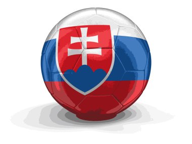 Vektör görüntü. Slovak bayrak ile futbol futbol. Görüntü kırpma yolu ile