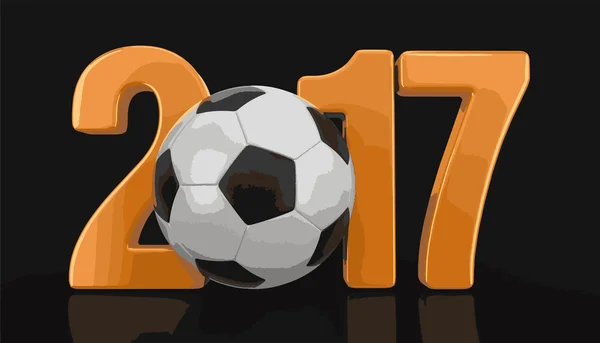 Vektorbild. Fußball mit 2017. image mit clipping path — Stockvektor