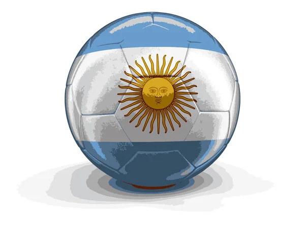 Vector image. Soccer football with Argentinian flag. Image with clipping path — Stock Vector