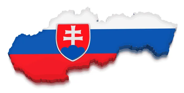 Διανυσματική εικόνα. Χάρτης της Σλοβακίας. 3D καθιστούν εικόνας. Εικόνα με διαδρομή αποκοπής — Διανυσματικό Αρχείο