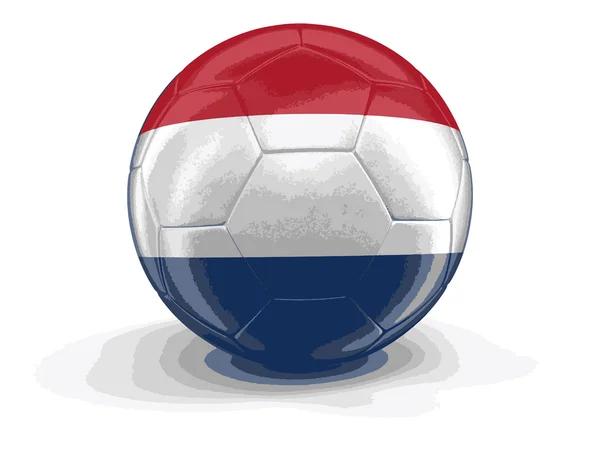 Vector afbeelding. Voetbal voetbal met Nederlandse vlag. Afbeelding met uitknippad — Stockvector