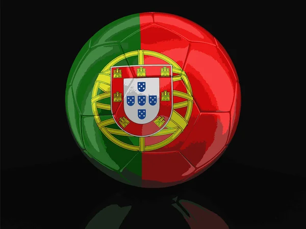 Immagine vettoriale. Calcio calcio con bandiera portoghese. Immagine con percorso di ritaglio — Vettoriale Stock