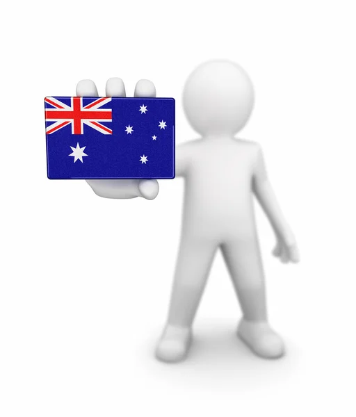 Man and Australian flag. Image with clipping path — Stock Photo, Image