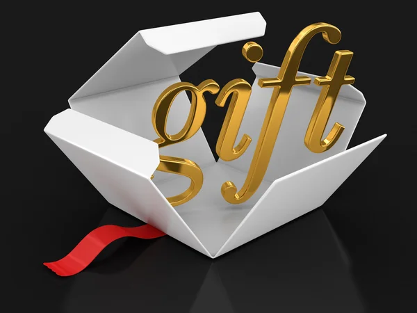 Open package with Gift. Image with clipping path