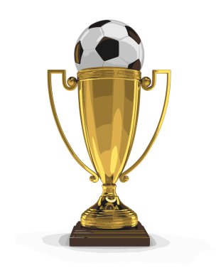 Vektör görüntü. Trophy Kupası ve futbol futbol. Görüntü kırpma yolu ile