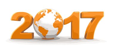 Vektör görüntü. Küre 2017 ile. Görüntü kırpma yolu ile.