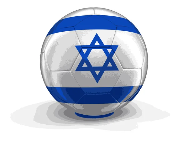 Vektorbild. Fußball mit israelischer Flagge. Bild mit Ausschnittspfad — Stockvektor