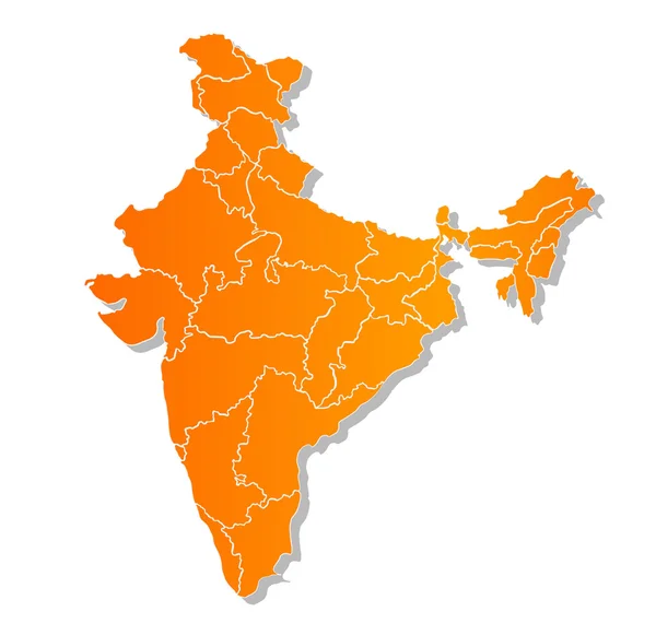 Vektorbild. Karte von Indien. Bild mit Ausschnittspfad. — Stockvektor