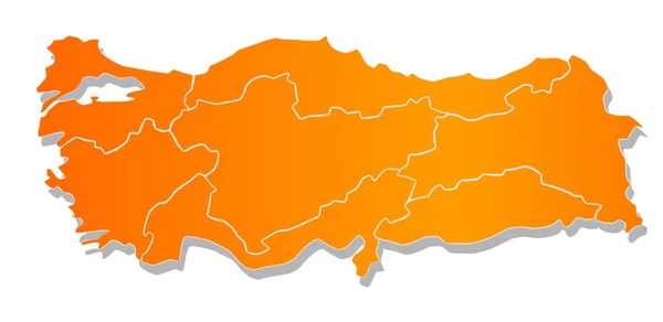 Διανυσματική εικόνα. Χάρτης από Τουρκία. Εικόνα με διαδρομή αποκοπής. — Διανυσματικό Αρχείο