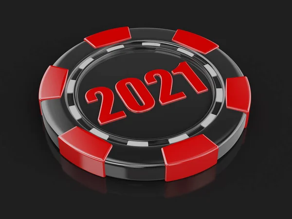 Chip Von Casino 2021 Bild Mit Schnittweg — Stockfoto