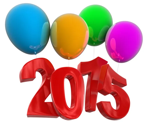 2015 on balloons (clipping path included) — Stock Photo, Image