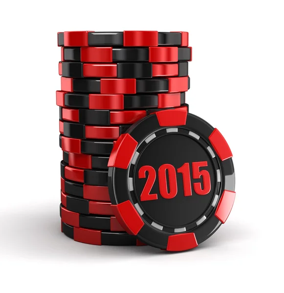 Casino chip stack 2015 (percorso di ritaglio incluso ) — Foto Stock