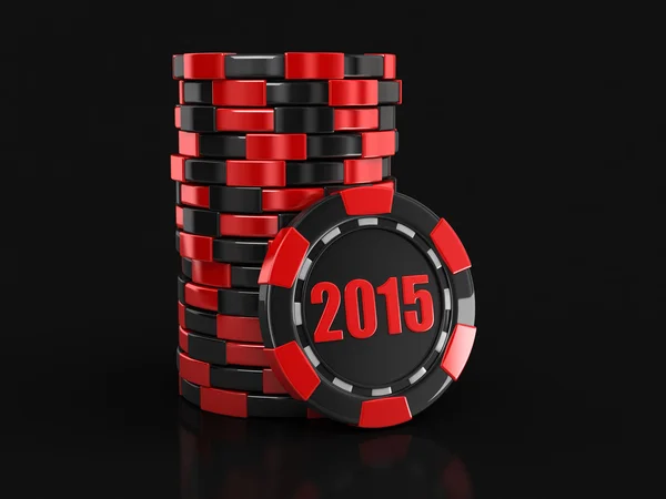 Casino chip stack 2015 (percorso di ritaglio incluso ) — Foto Stock