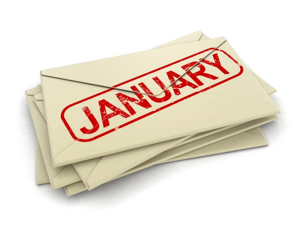 January letters  (clipping path included) — Stock Photo, Image