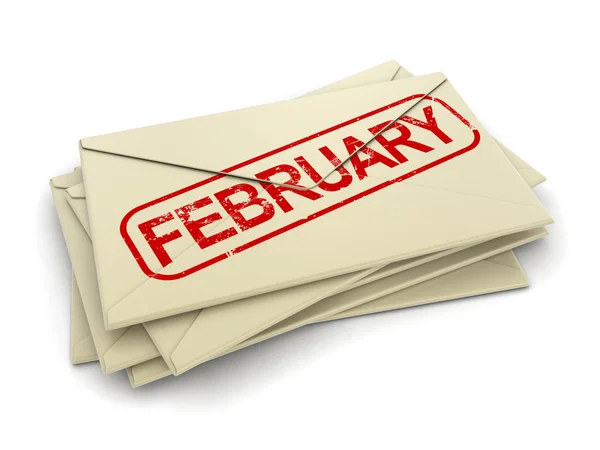 February letters  (clipping path included) — Stock Photo, Image