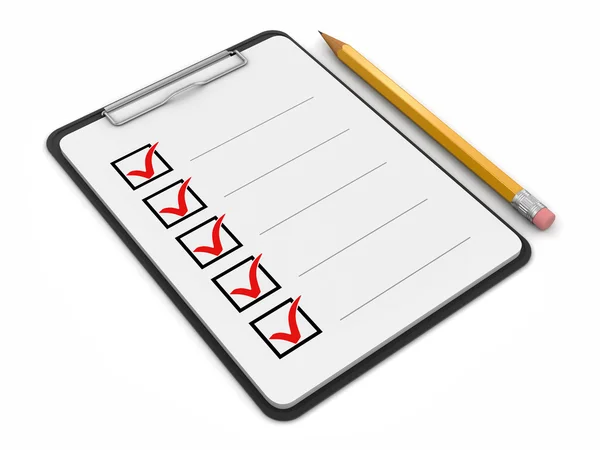 Notizblock-Checkliste (Clipping-Pfad inklusive)) — Stockfoto