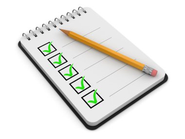 Not defteri denetim listesi (dahil kırpma yolu)