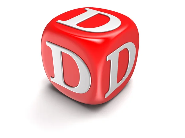 D szereplő (Vágógörbe betűvel kocka) — Stock Fotó