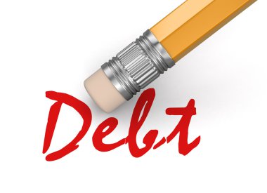 Erase Debt (clipping path included) clipart