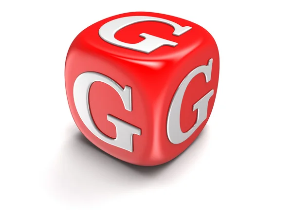 Tärningar med bokstaven G (urklippsbana ingår) — Stockfoto