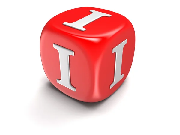 Dice with letter I (clipping path included) — Stock Photo, Image